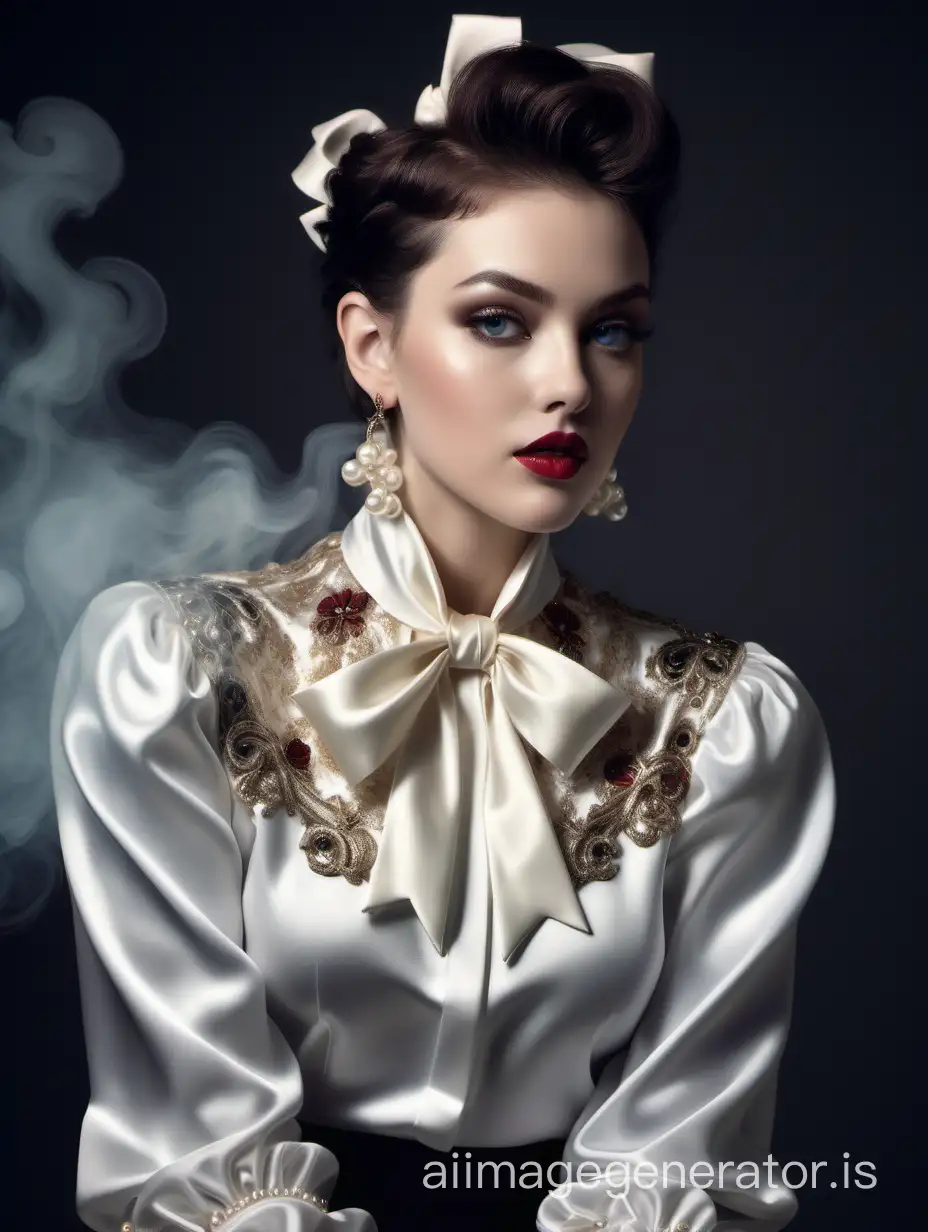 Elegant-Baroque-Style-Portrait-with-Bright-Makeup-and-Pearls