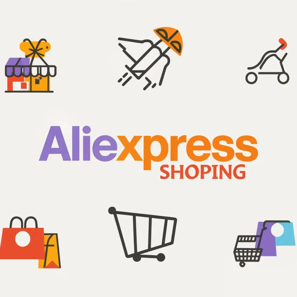 logo, by ILY, with the text "Aliexpress Shopping", typography, be used in Internet industry