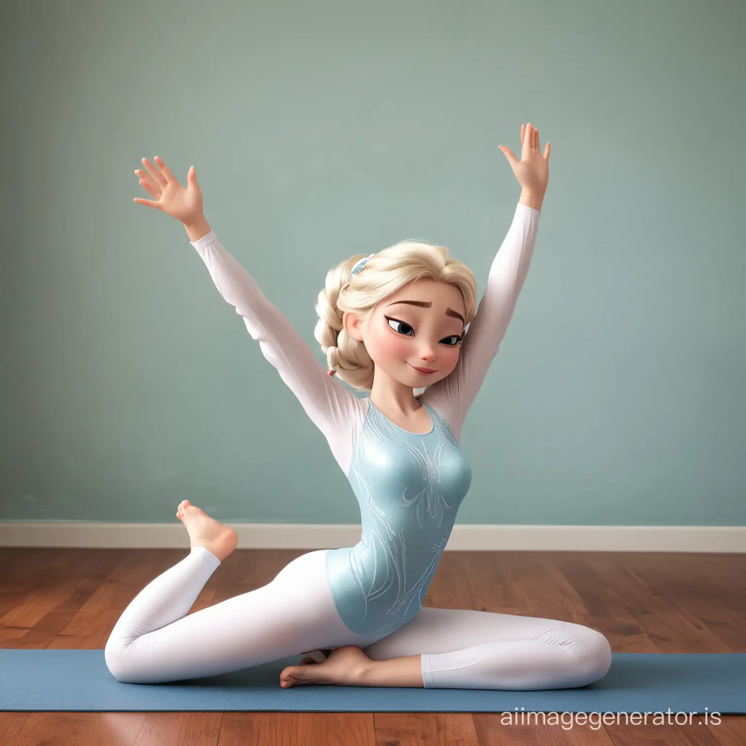 elsa doing a 
yoga pose 

