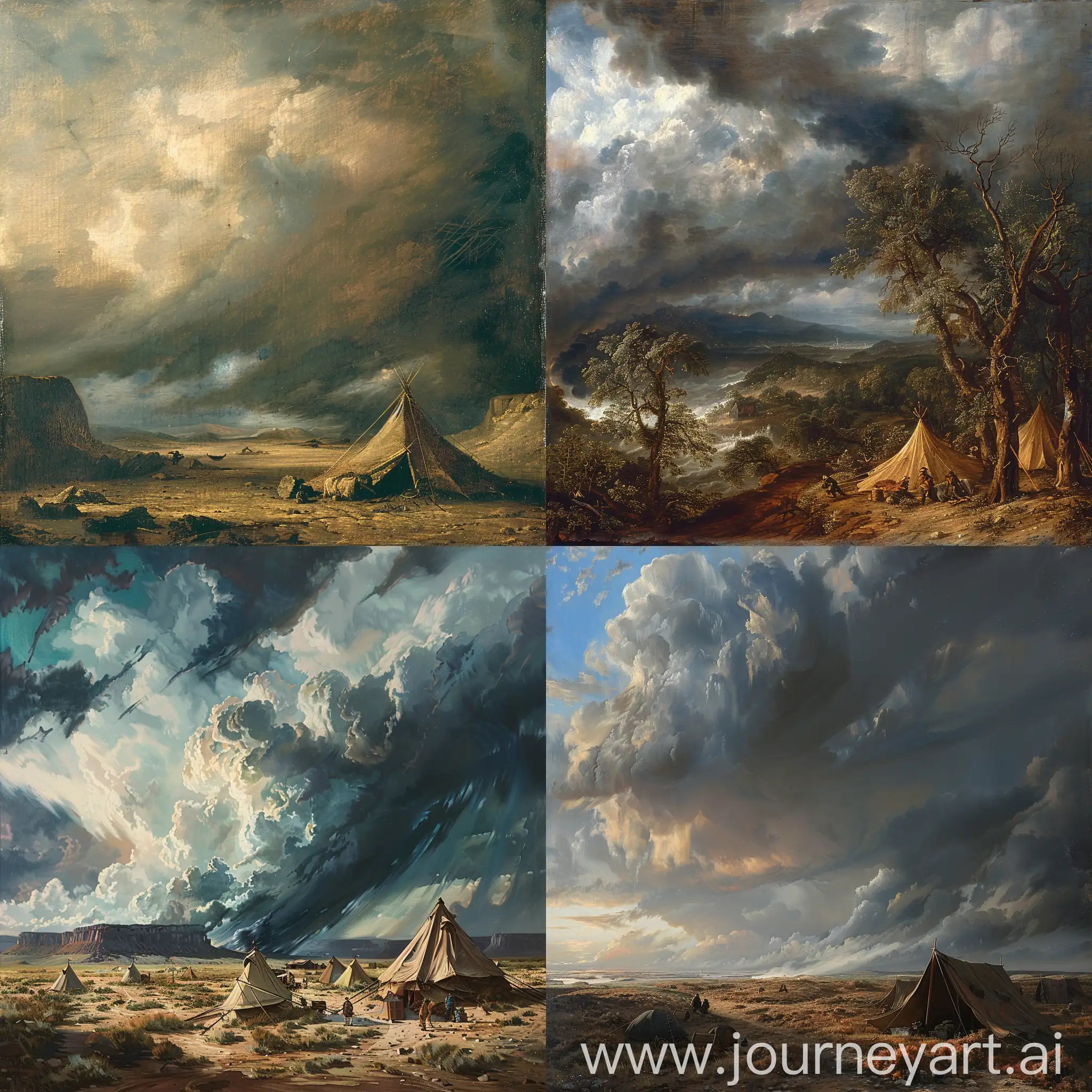 Explorers-Campsite-Under-Threatening-Storm-Clouds