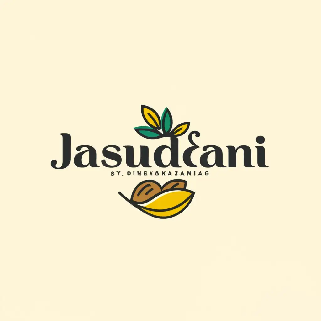 a logo design,with the text "Basudani", main symbol:Develop a symbol that integrates subtle representations of banana, coconut, and rice plants. This could be achieved through stylized shapes or silhouettes that are easily recognizable yet minimalistic in design. Incorporate elements that signify the harvest celebration, such as a small banner or ribbon wrapping around the symbol, indicating a festive occasion. Opt for a warm and inviting color palette that reflects the colors of the harvest, such as shades of green for coconut leaves, yellow for bananas, and earthy tones for rice plants. Keep the colors muted to maintain simplicity and appropriateness. Choose a clean and modern font for the brand name "Basudani." The font should be legible and complement the symbol without overshadowing it. Consider incorporating handwritten or organic elements to add a touch of warmth and authenticity to the logo.,Minimalistic,clear background