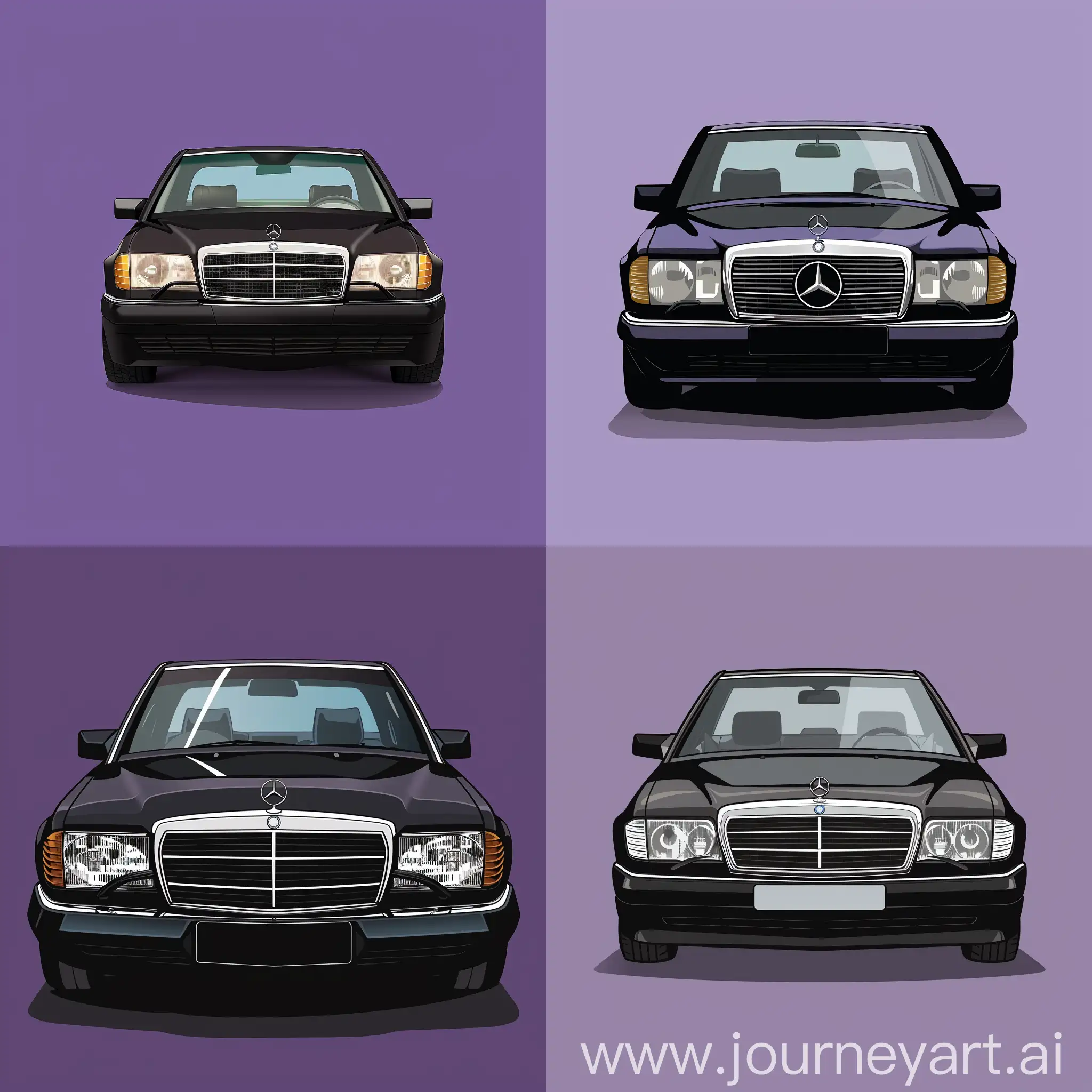 Sleek-Black-Mercedes-Benz-S320-Illustration-on-Bold-Purple-Background