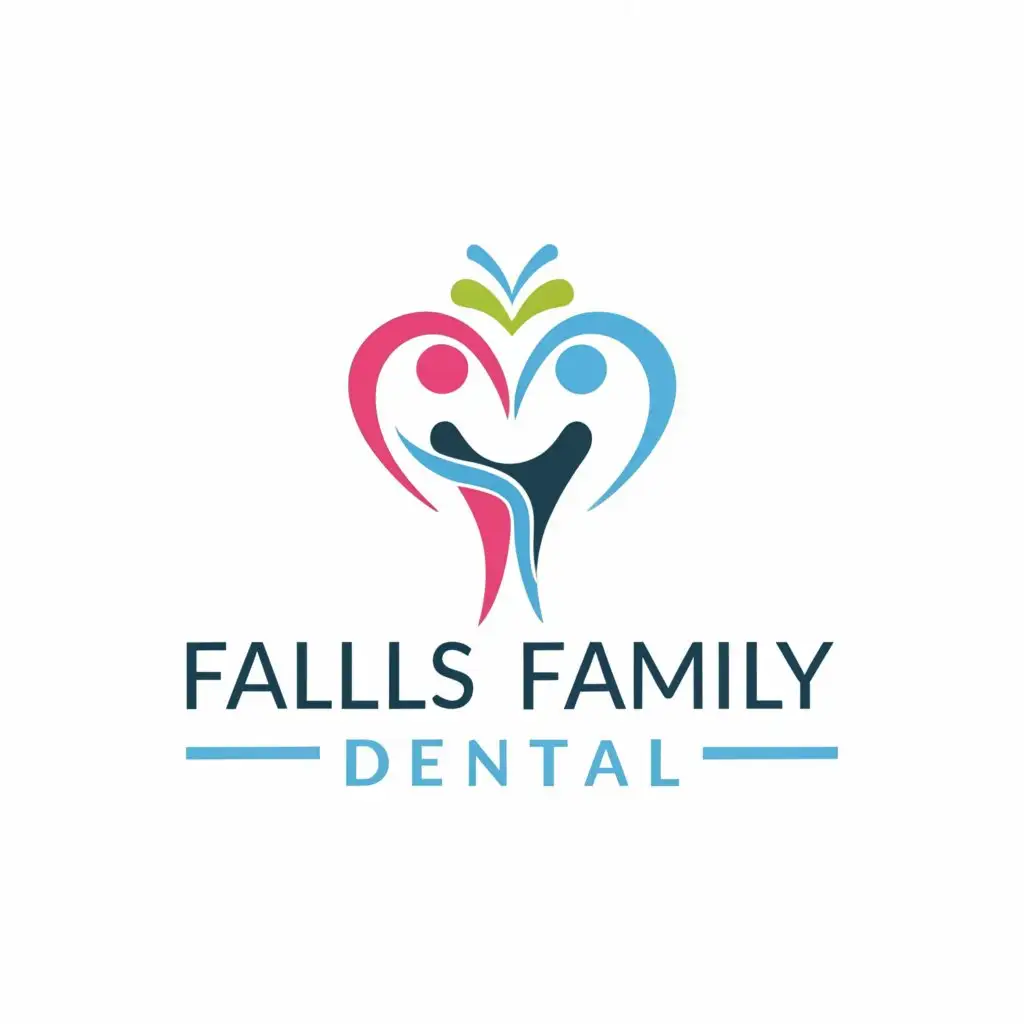 a logo design, with the text 'Falls Family Dental', main symbol: i need family and smile and tooth symbol, Moderate, be used in Medical Dental industry, clear background