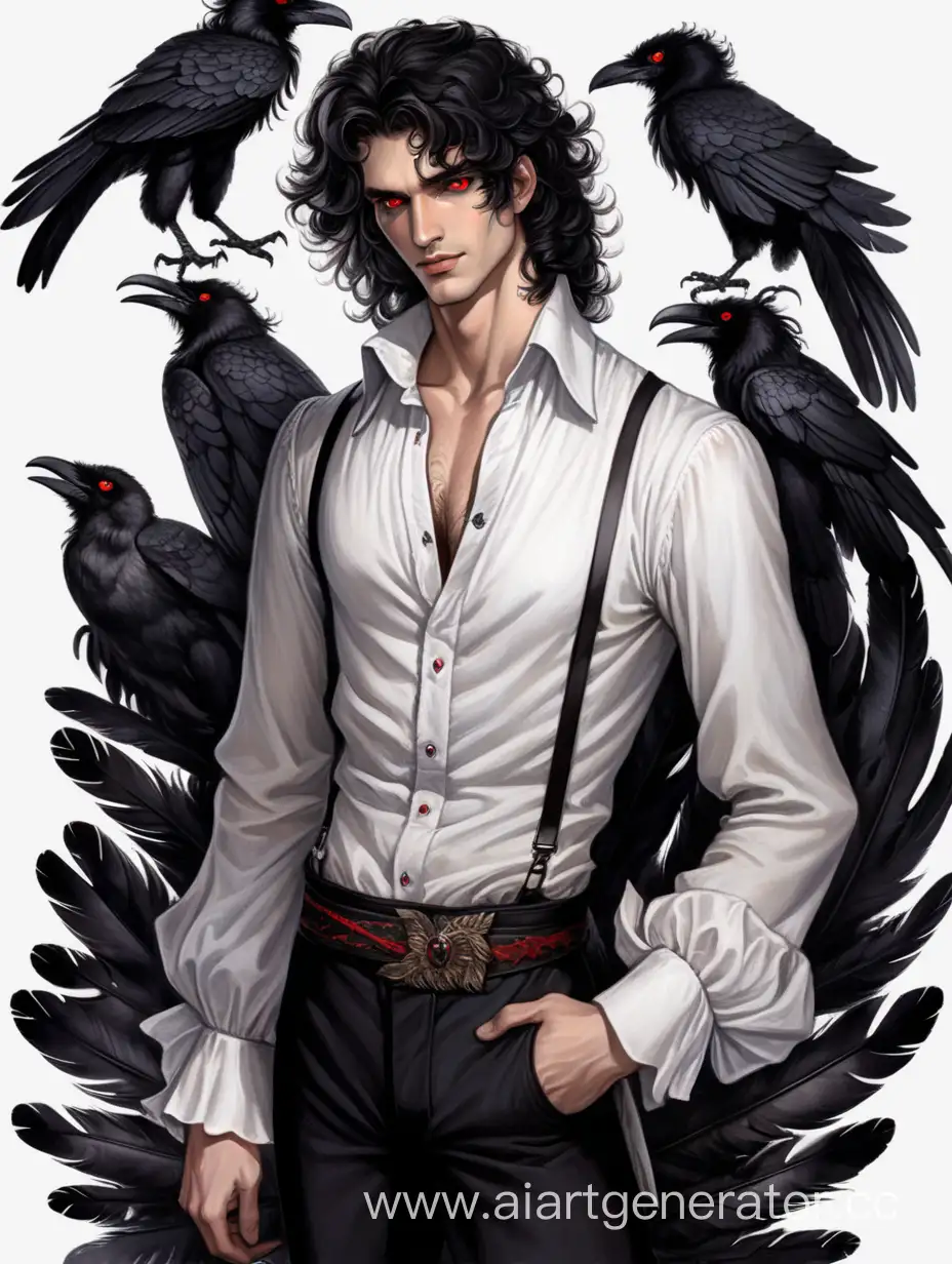 Mystical-Encounter-Enigmatic-Man-Amidst-Crow-Feathers