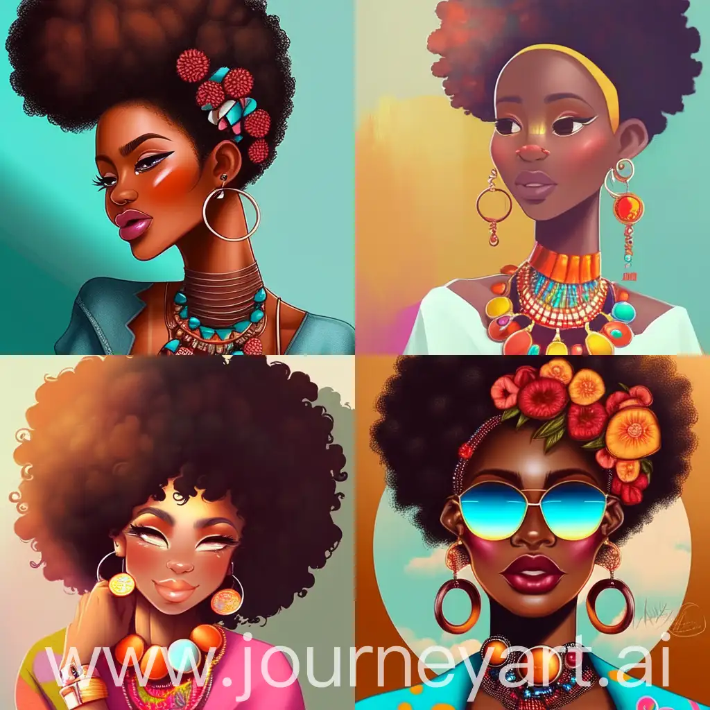 Stylish-Afro-Woman-Wearing-Jewelry-Digital-Illustration