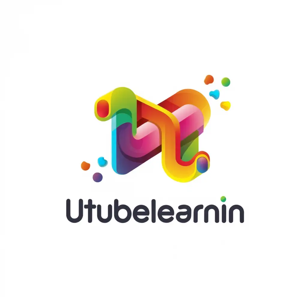 Logo-Design-For-UTubeLearnin-Vibrant-3D-Text-Logo-with-Minimalistic-Style