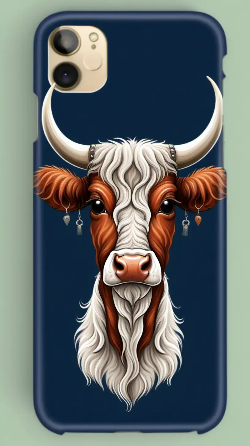 Humorous Scottish Longhorn Phone Cover Design
