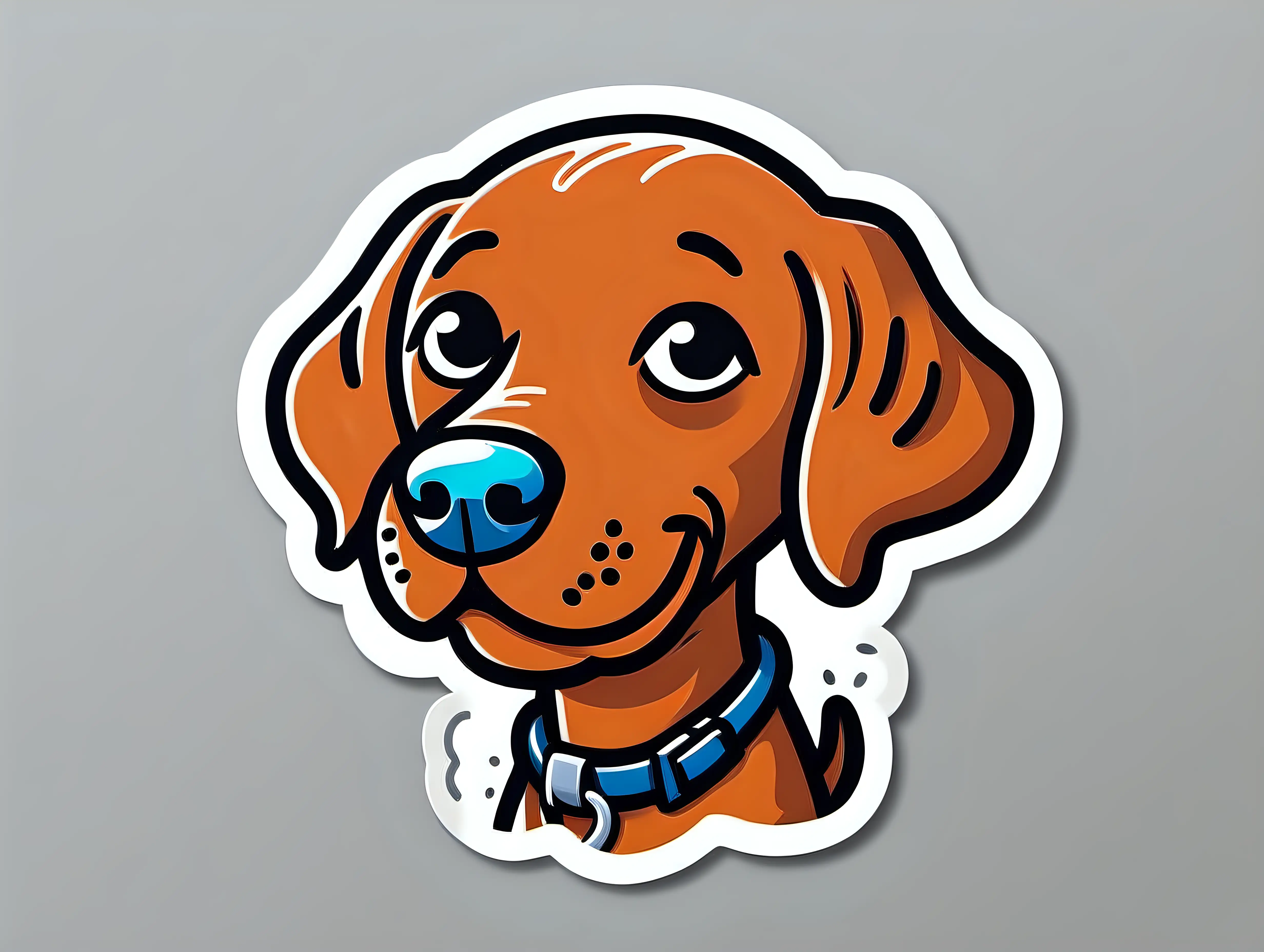 Adventurous Labrador Retriever Cartoon Sticker in Keith Haring Style