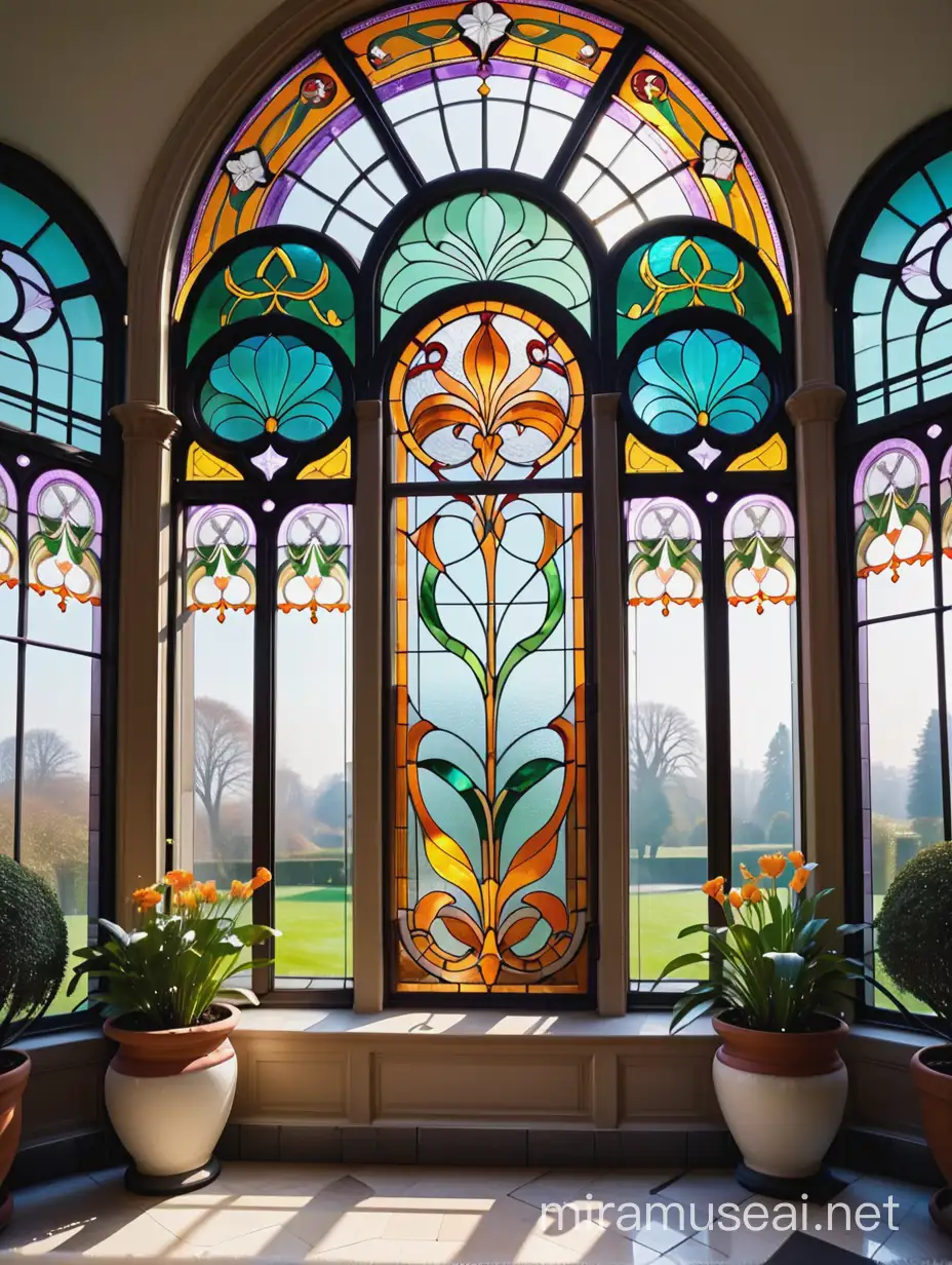 Orangery Stained Glass Windows Art Nouveau Tiffany Technique