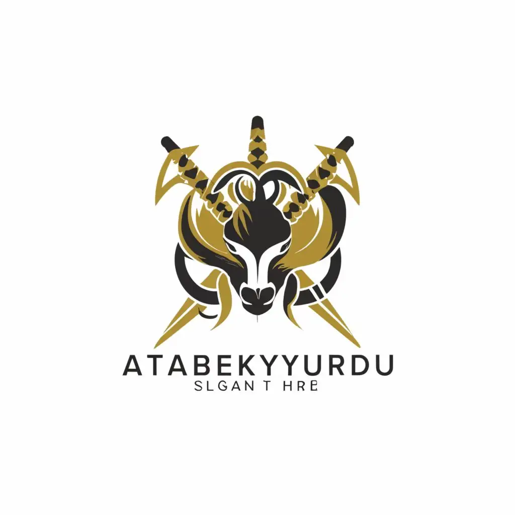 a logo design,with the text "atabekyurdu", main symbol:goat sword,Minimalistic,be used in Nonprofit industry,clear background