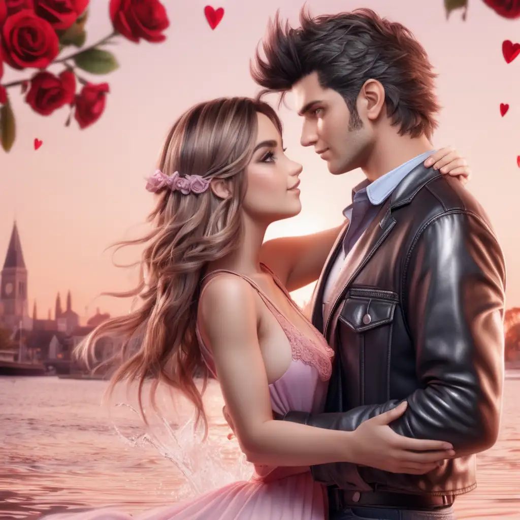 a youtube channel banner for a Romance channel, unreal engine 5, high octane render --ar 5:1 remove water mark
