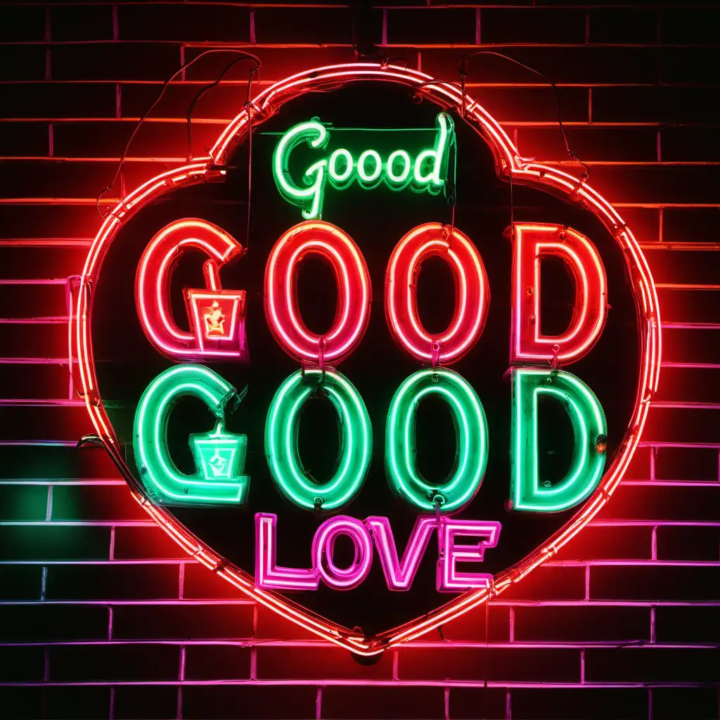 Vibrant Neon Sign for Good Good Love Drink