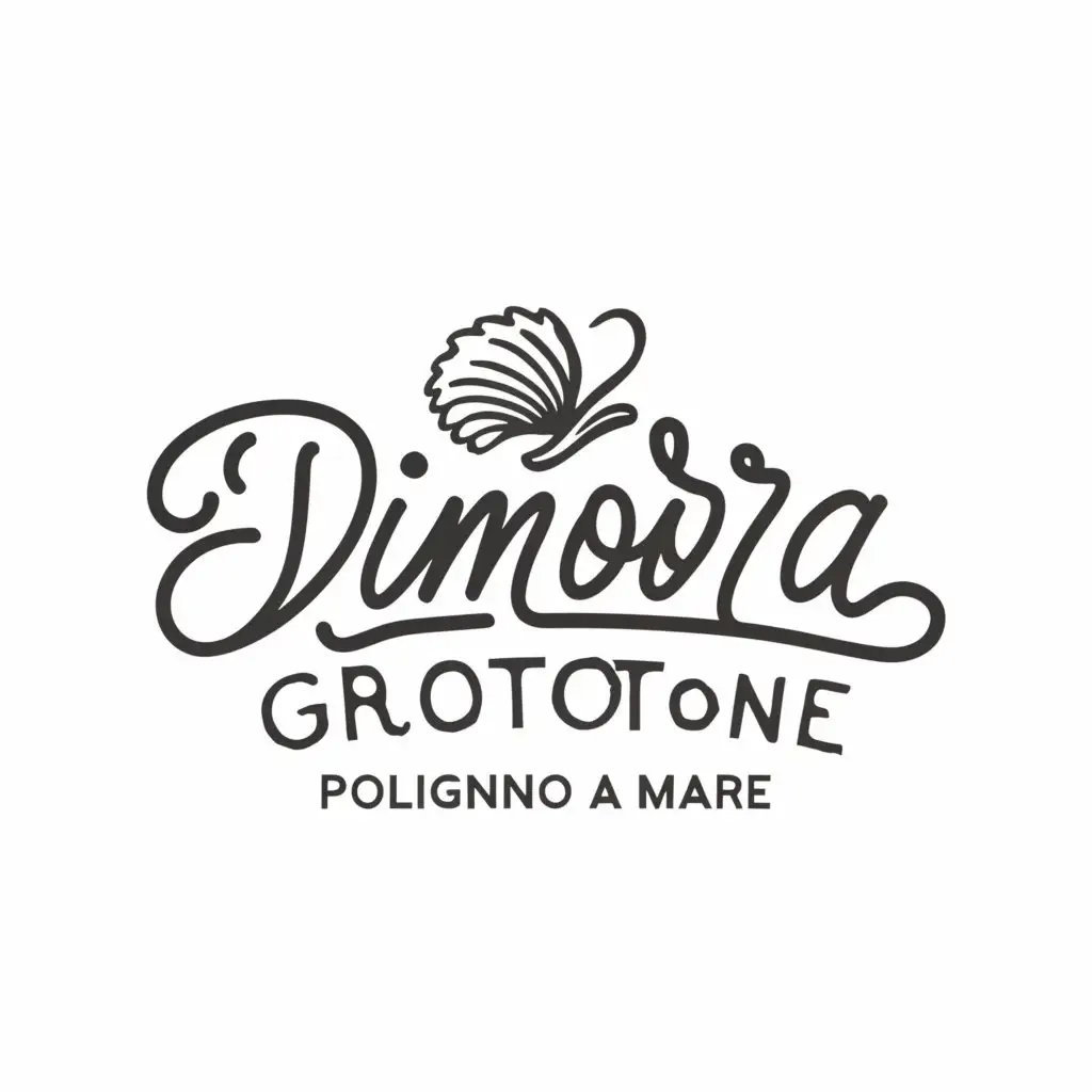 LOGO-Design-For-Dimora-Grottone-Simple-Text-with-Illustrative-Elements-for-Polignano-a-Mare-Vacation-Home