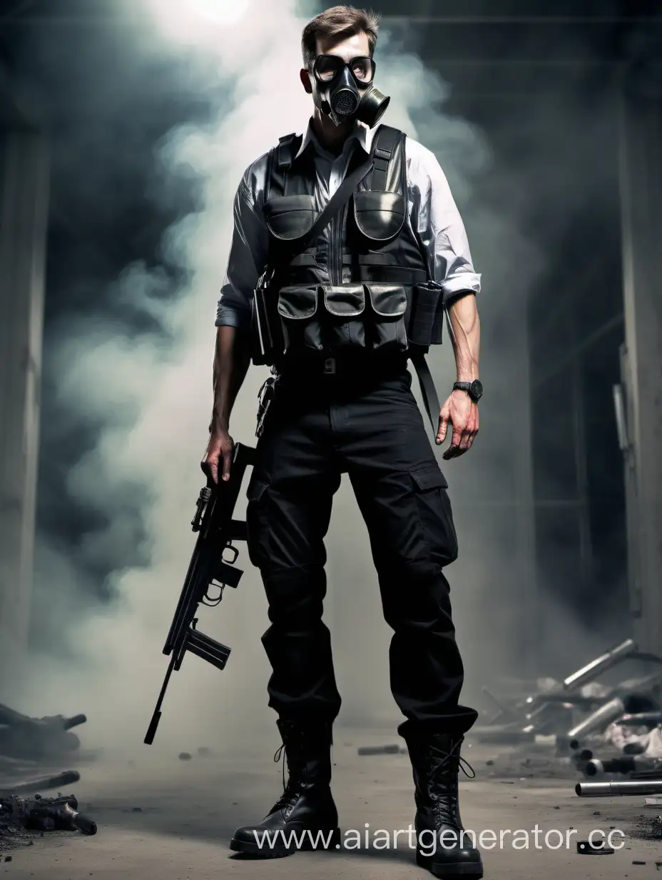 Tall-and-Slim-Armed-Vigilante-in-Bulletproof-Vest-and-Gas-Mask