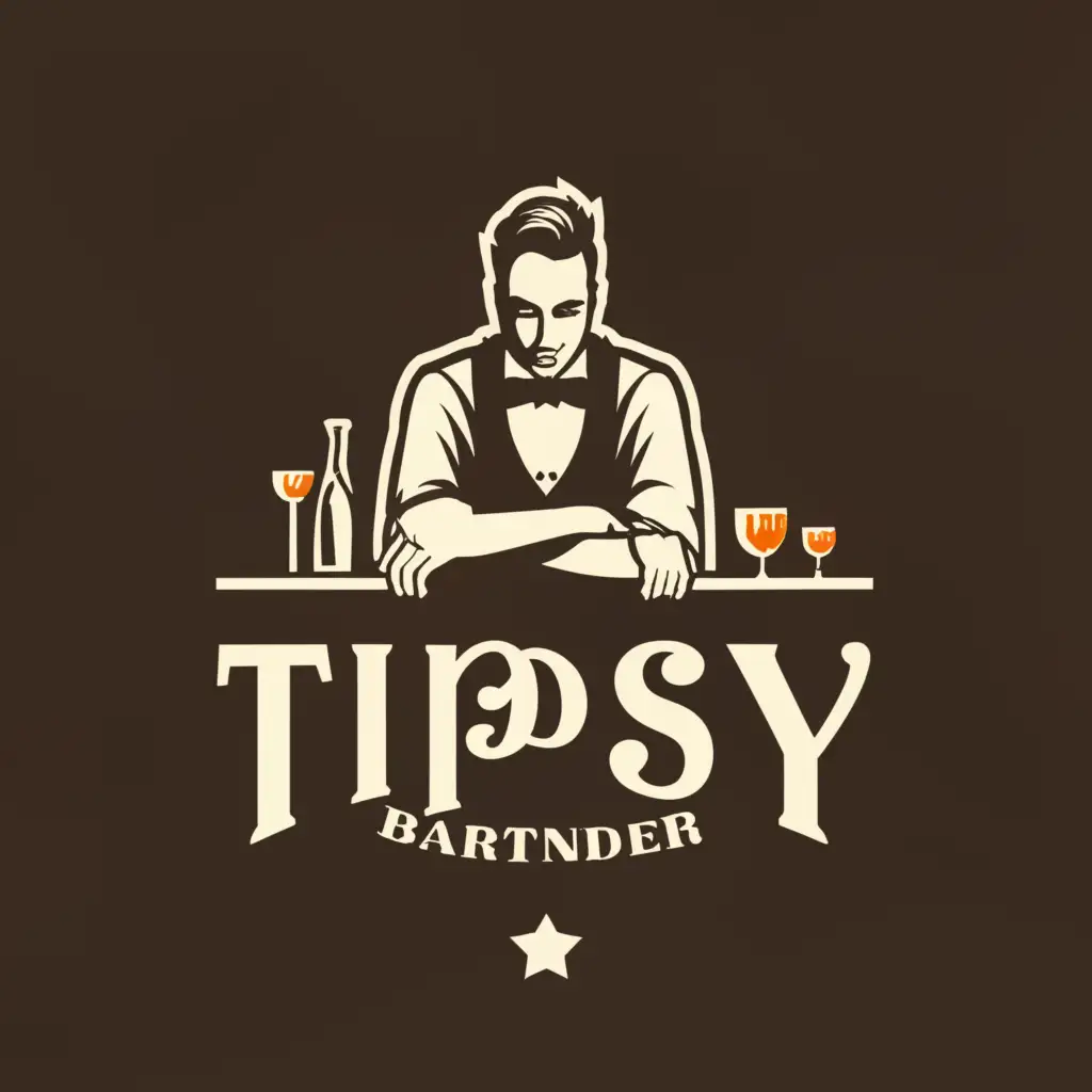 a logo design,with the text "Tipsy Bartender", main symbol:Man,Moderate,clear background