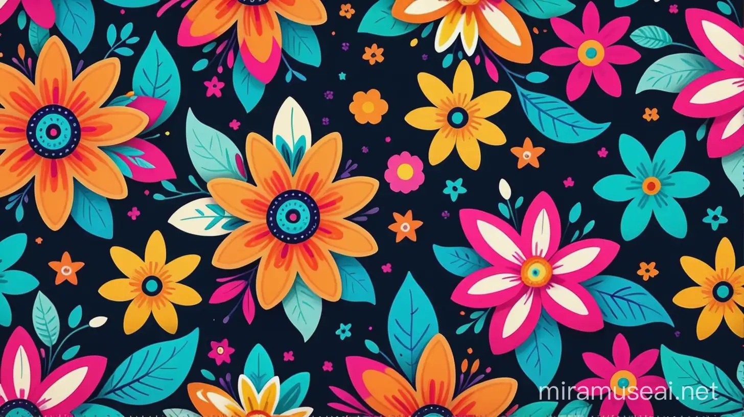 Cheerful and Colorful Flower Pattern Design