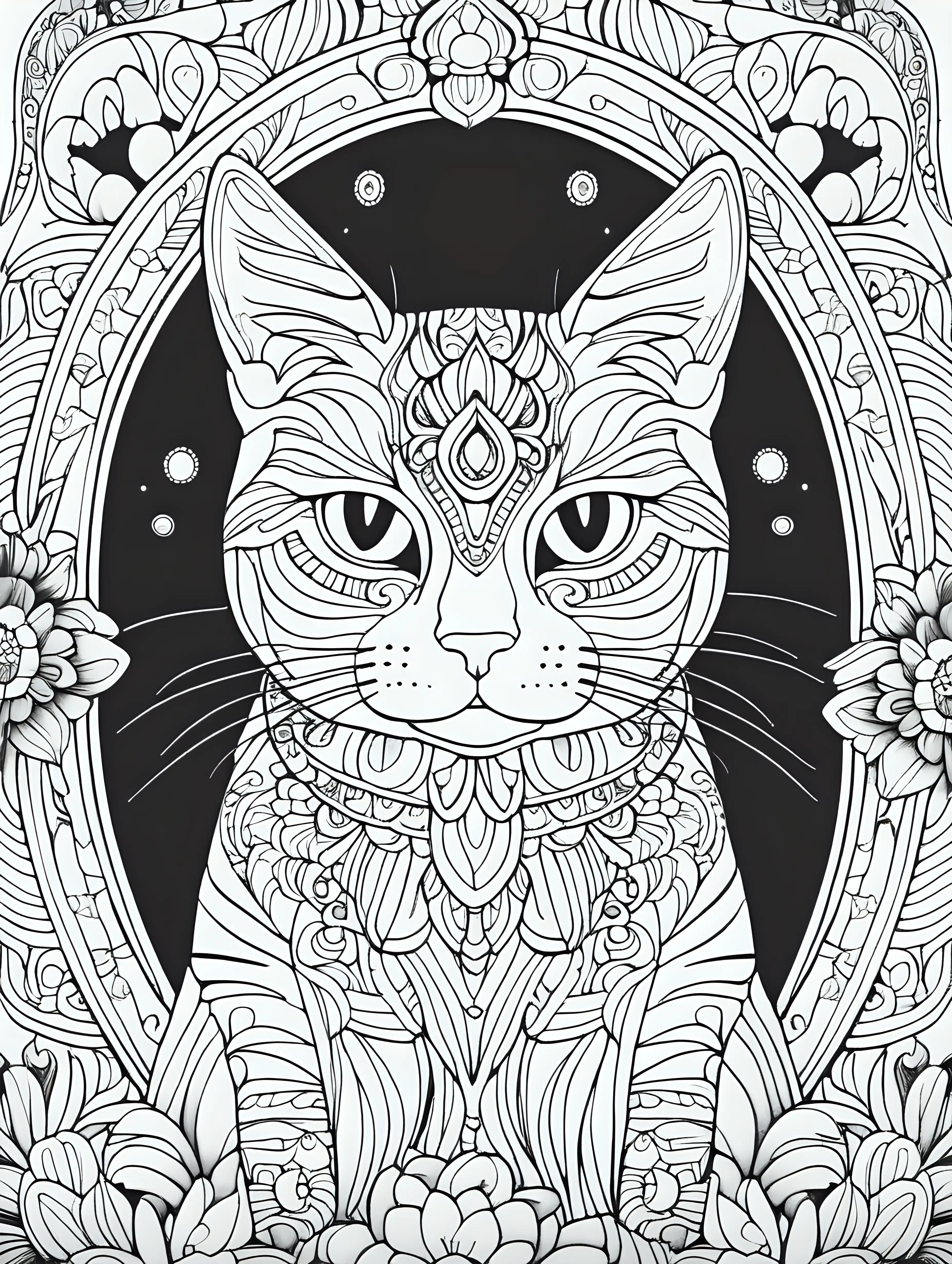 cat mandala coloring book