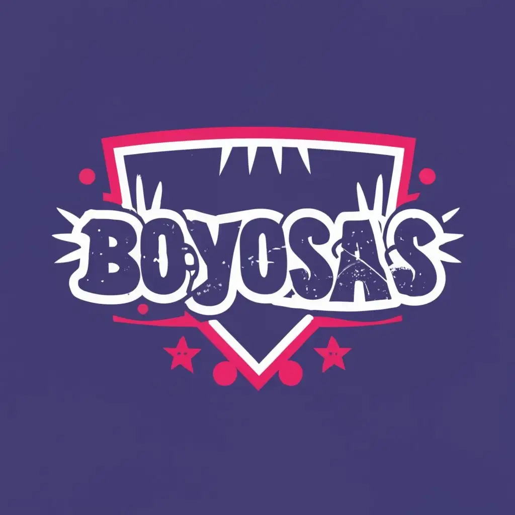 logo, Diamond, with the text "Boyosas", typography, be used in Entertainment industry