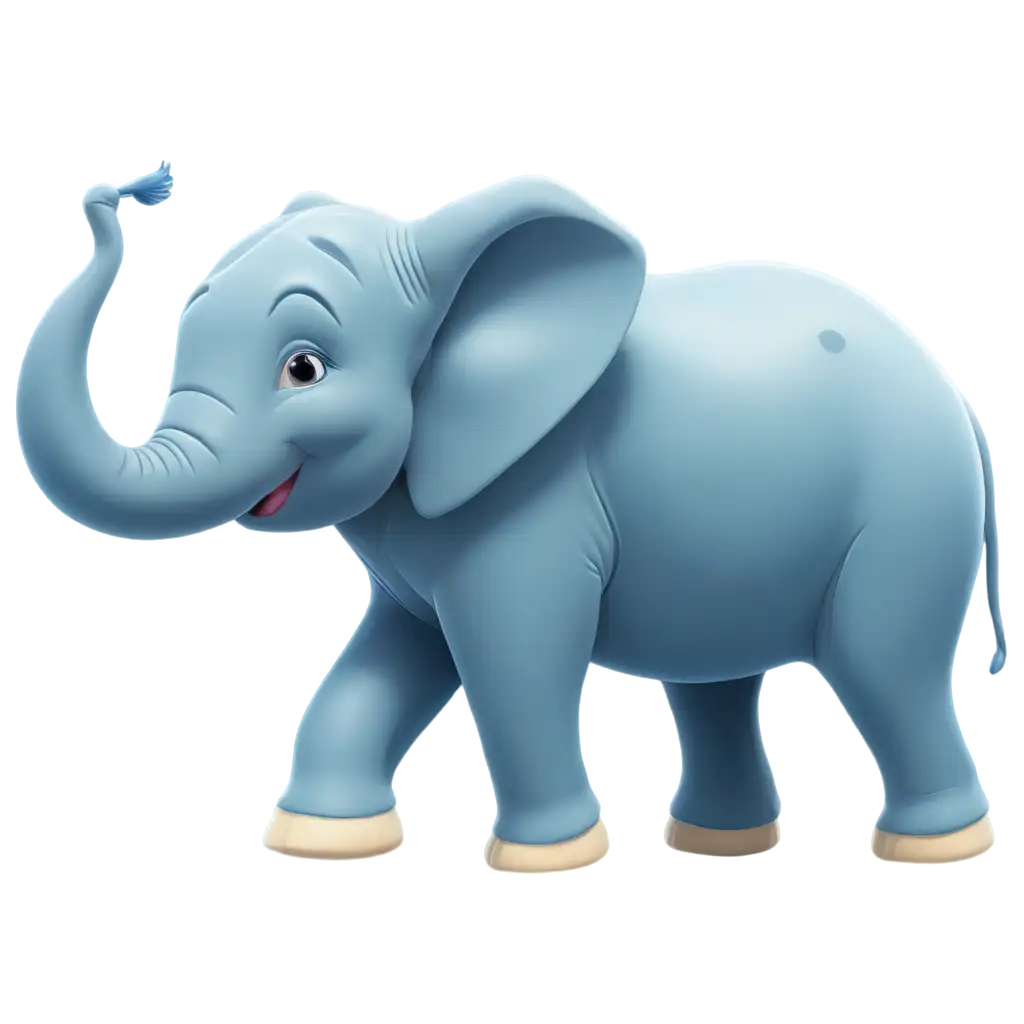 Blue color cartoon elephant 
