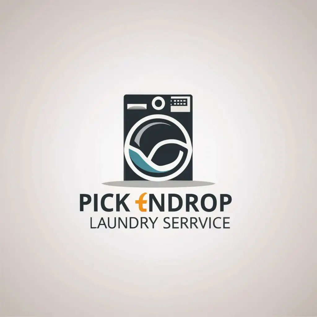 LOGO-Design-For-Pick-N-Drop-Laundry-Service-Washing-Machine-Symbol-with-Clean-Clear-Background