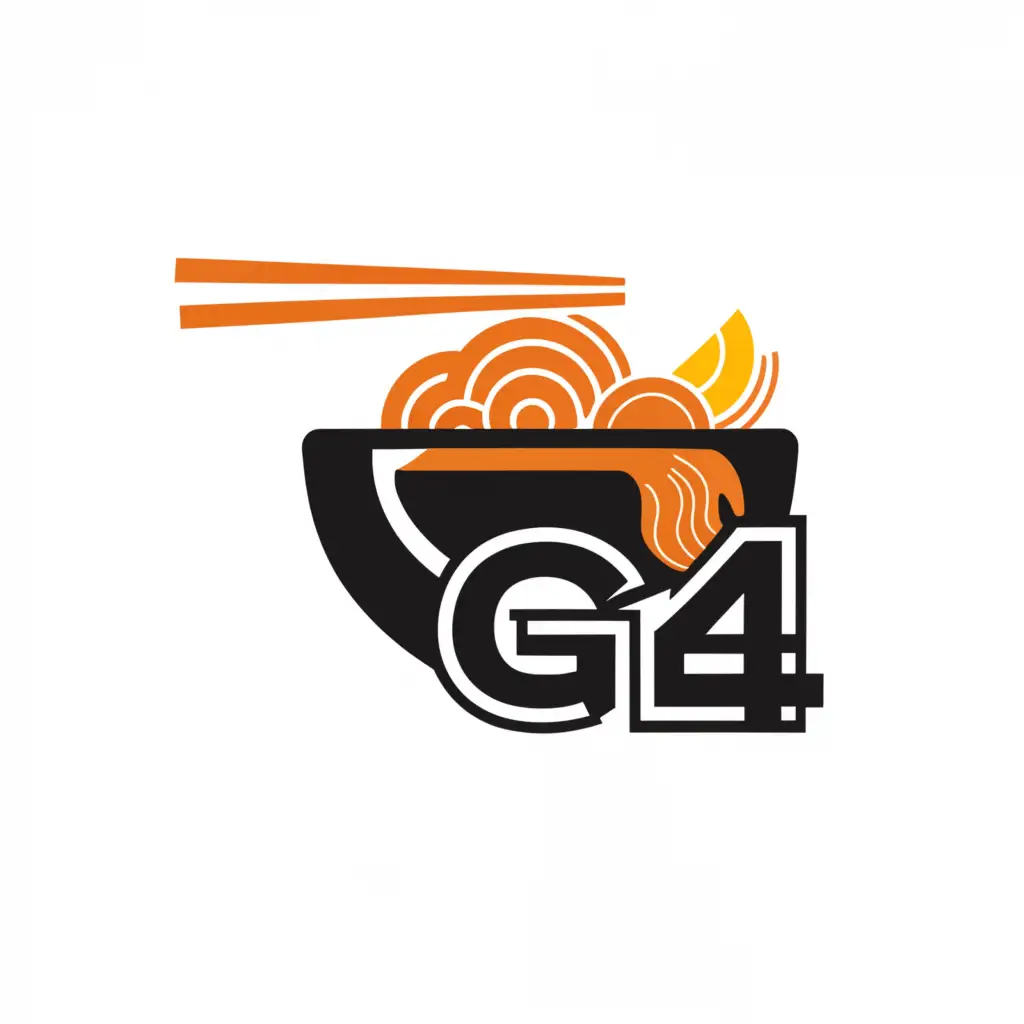 a logo design,with the text "G4", main symbol:ramen,Moderate,be used in Restaurant industry,clear background