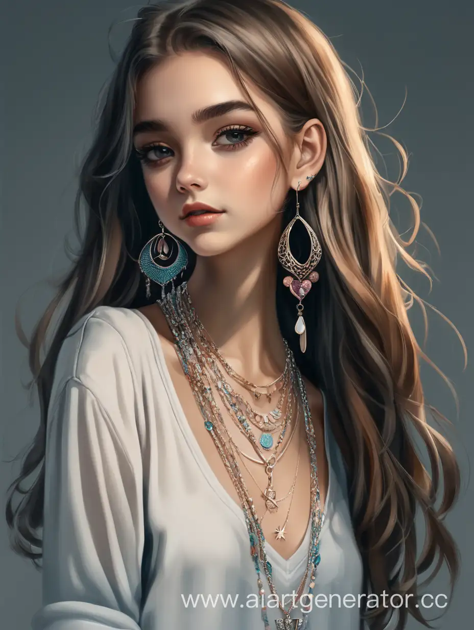 Fashionable-Girl-Adorned-with-Stylish-Jewelry-and-Long-Loose-Hair