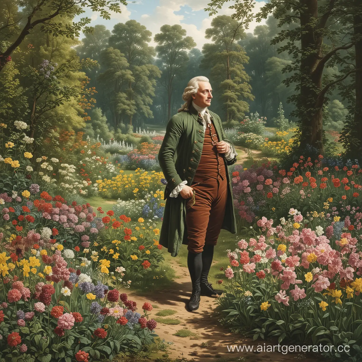 Carl-Linnaeus-Surrounded-by-Vibrant-Blooms