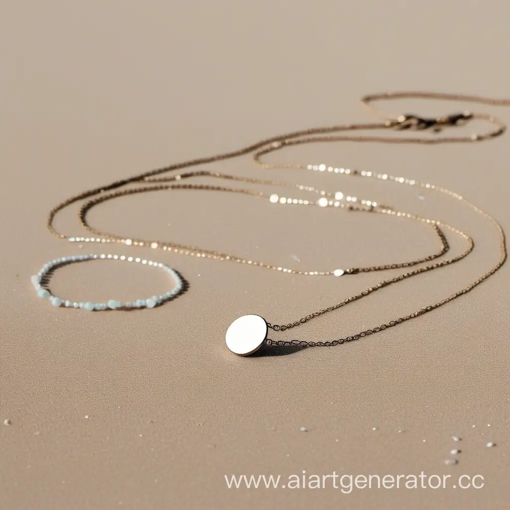 современные минималистические украшения для девушек на песке