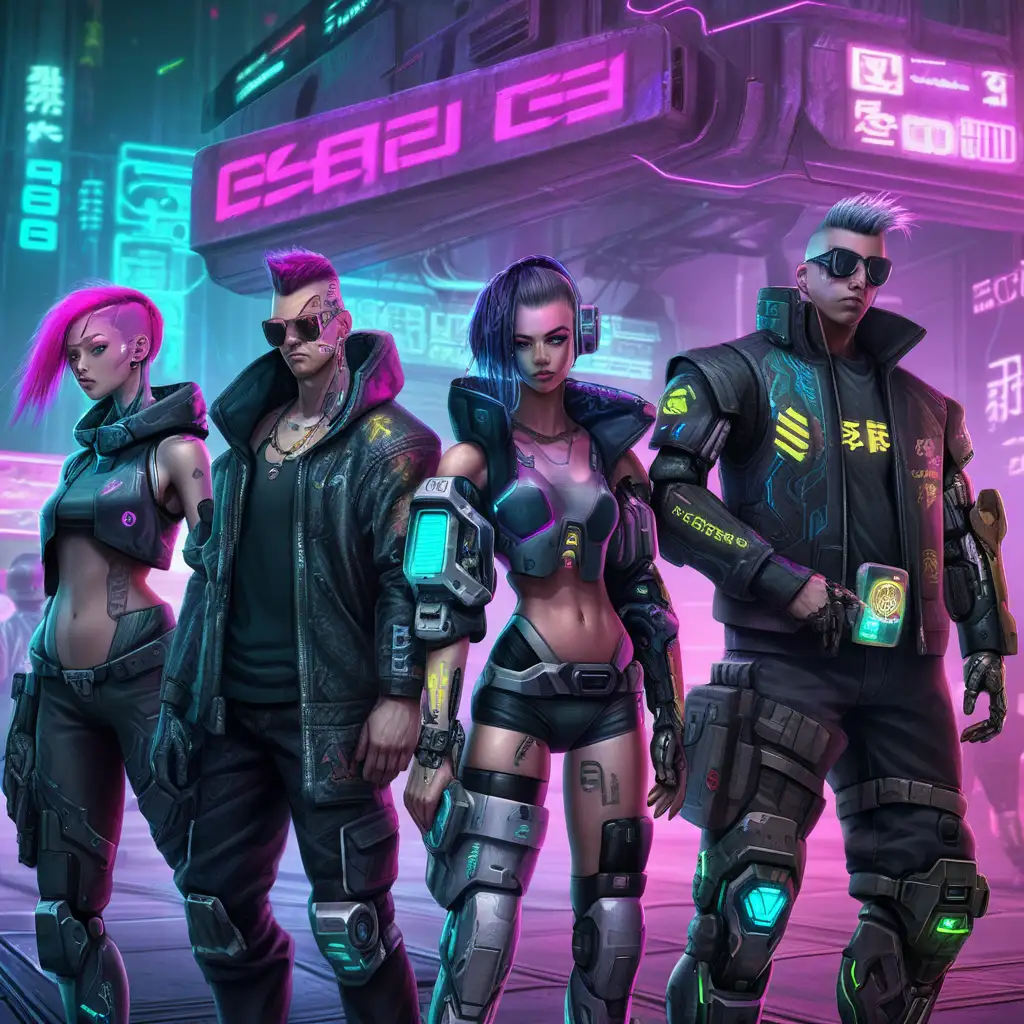 cyberpunk cyborg gang
