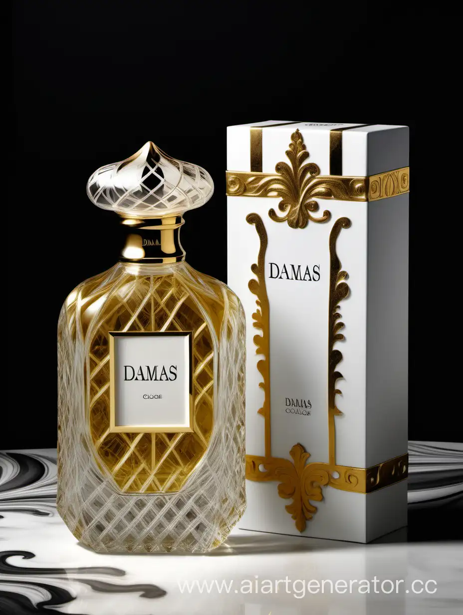 Luxurious-Composition-Damas-Cologne-Bottle-with-Baroque-White-Box