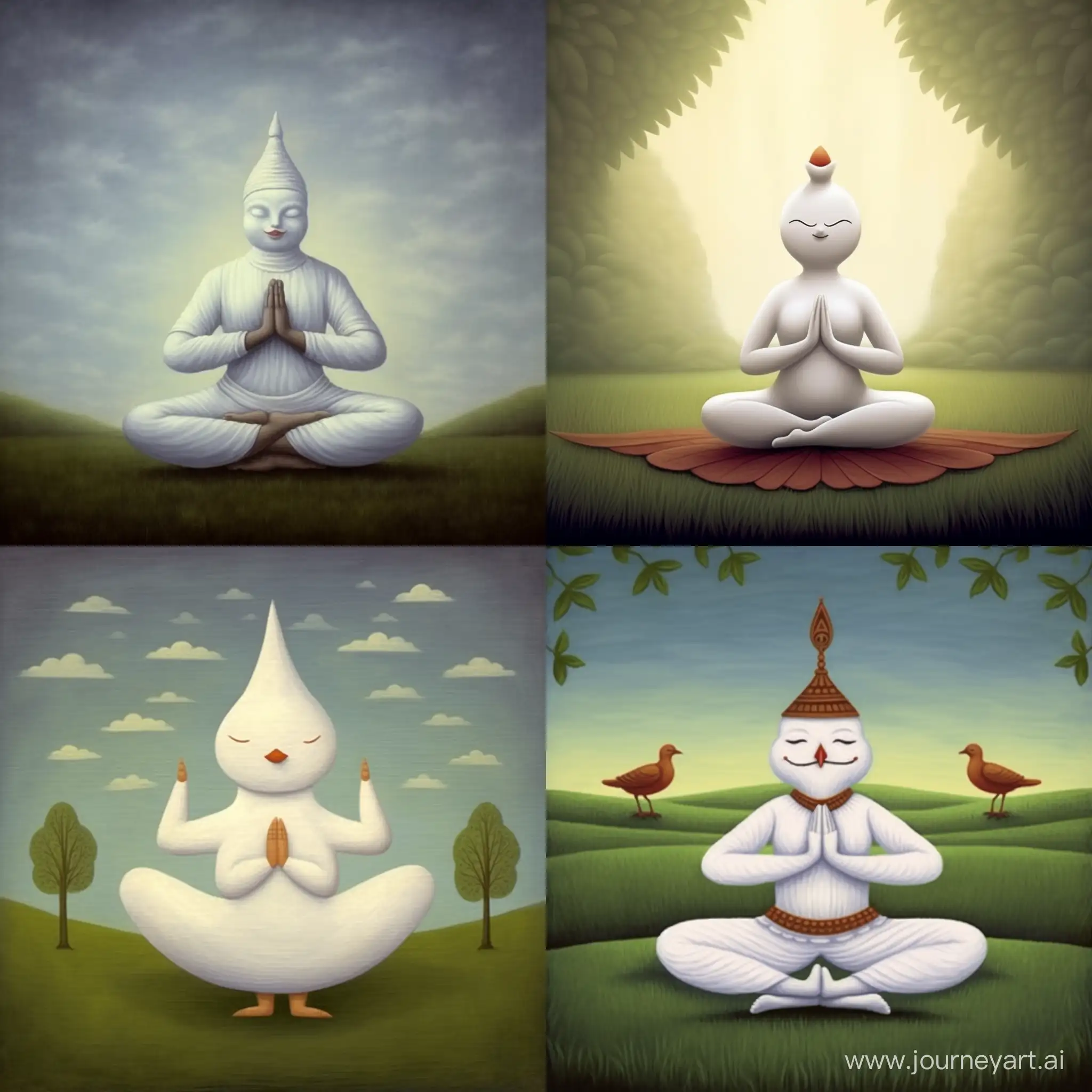 Zen-White-Chicken-Practicing-Serene-Yoga-Poses