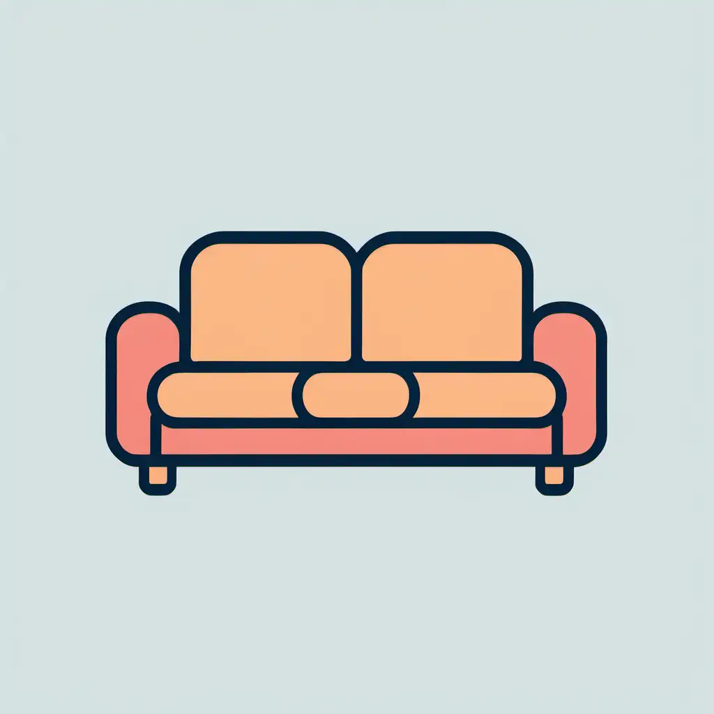 Minimalist OneColor Couch Icon for Modern Design
