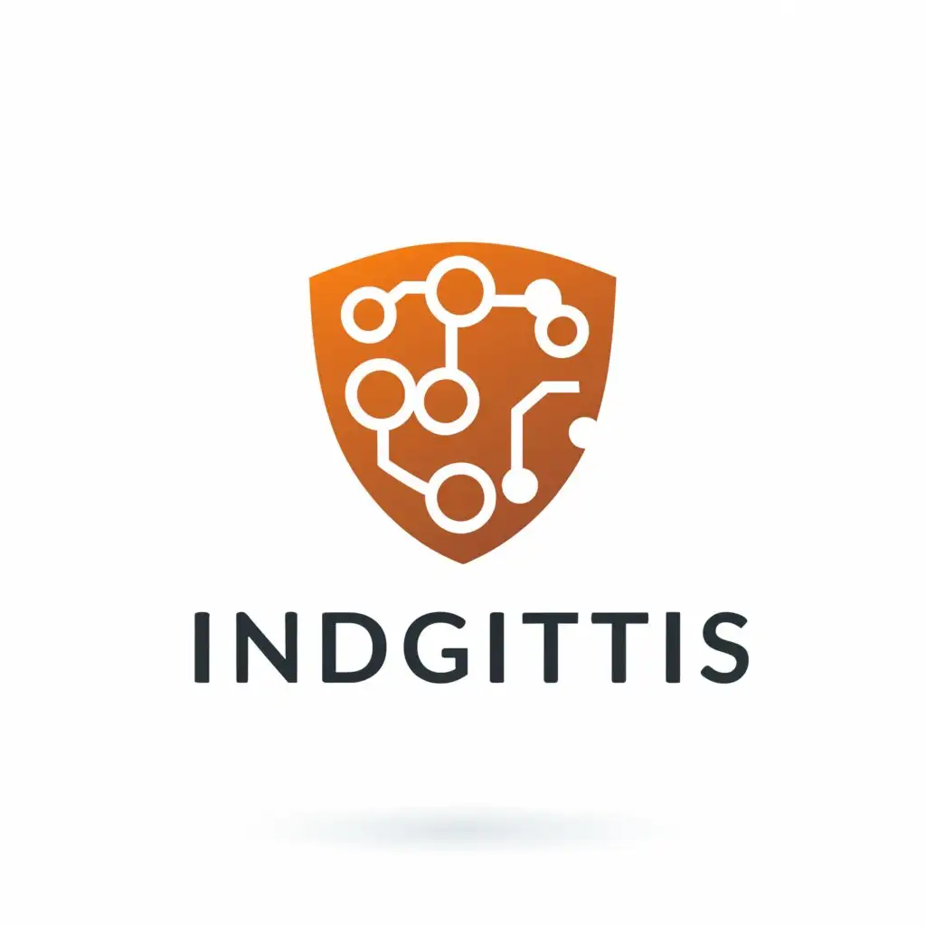 a logo design,with the text "Indigitis", main symbol:shield with mechanical and electronic components,Moderate,be used in Technology industry,clear background