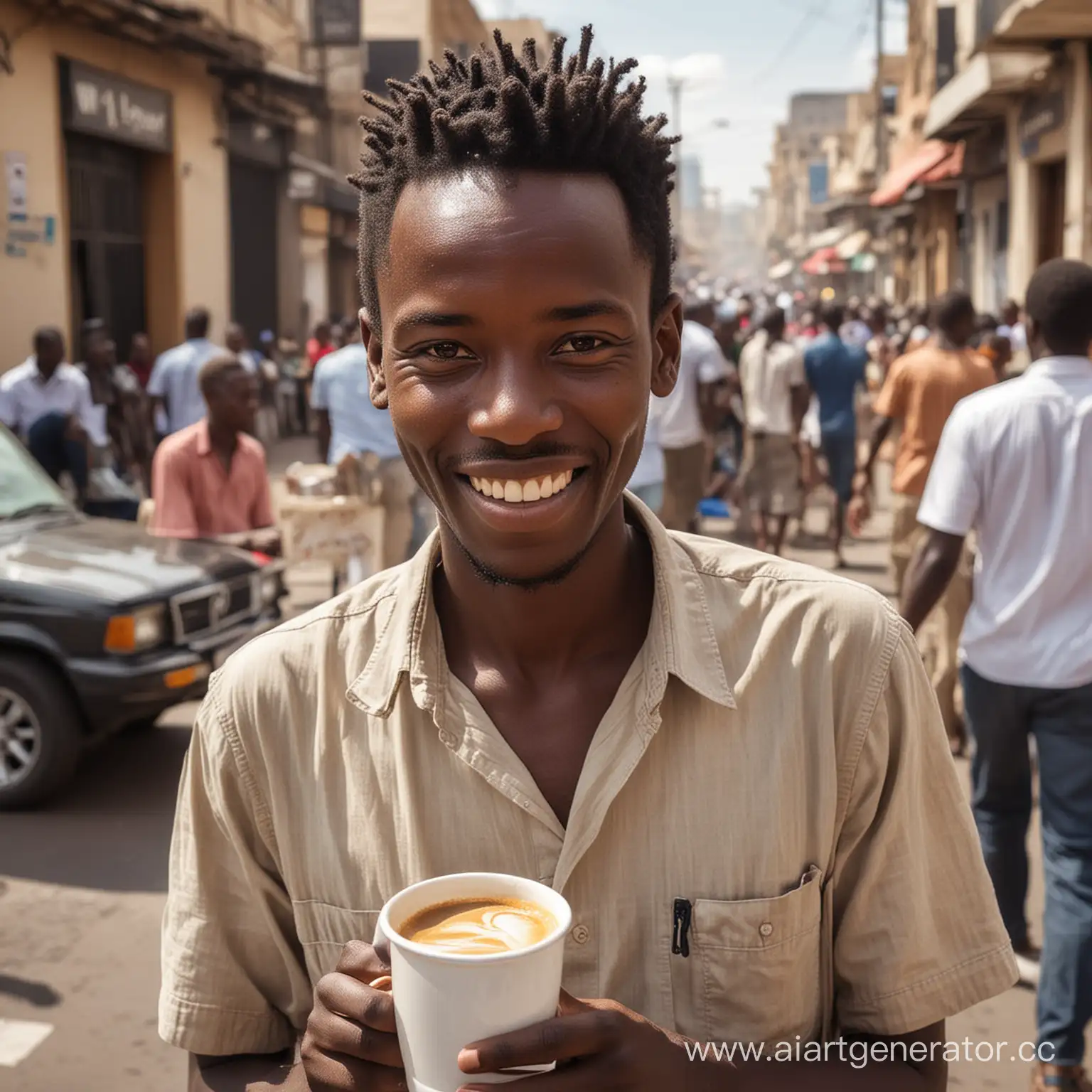 African-Street-Coffee-Vendor-Delights-Spectators-with-Joyful-Brew