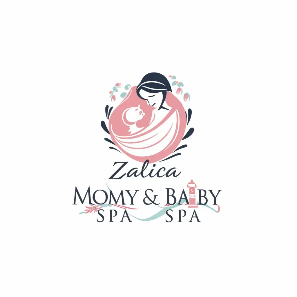 LOGO-Design-For-Zalica-Momy-and-Baby-Spa-Welcoming-Babythemed-Logo-for-Home-Family-Industry