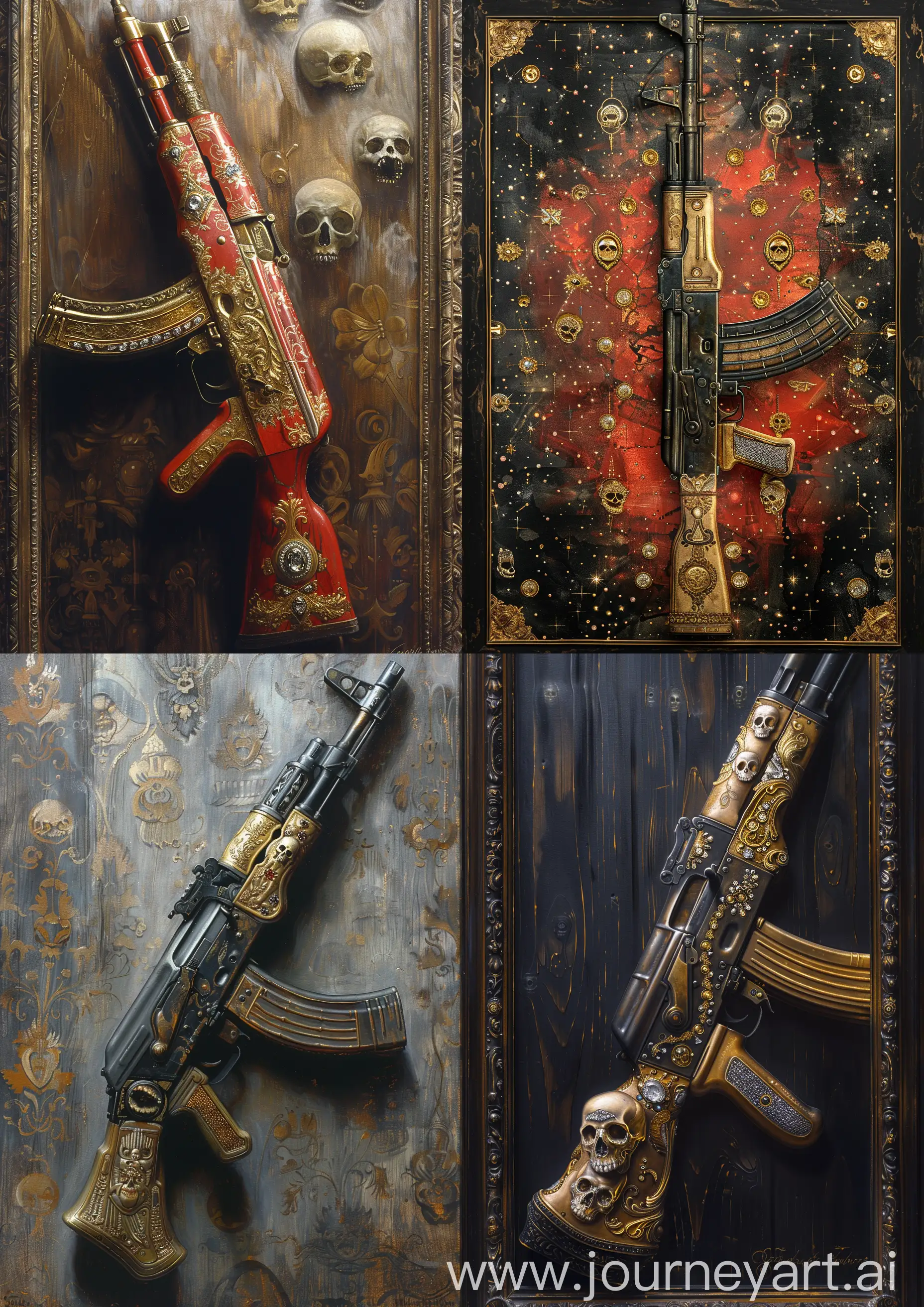 Ornate-Golden-Kalashnikov-Rifle-with-Diamonds-and-Skulls
