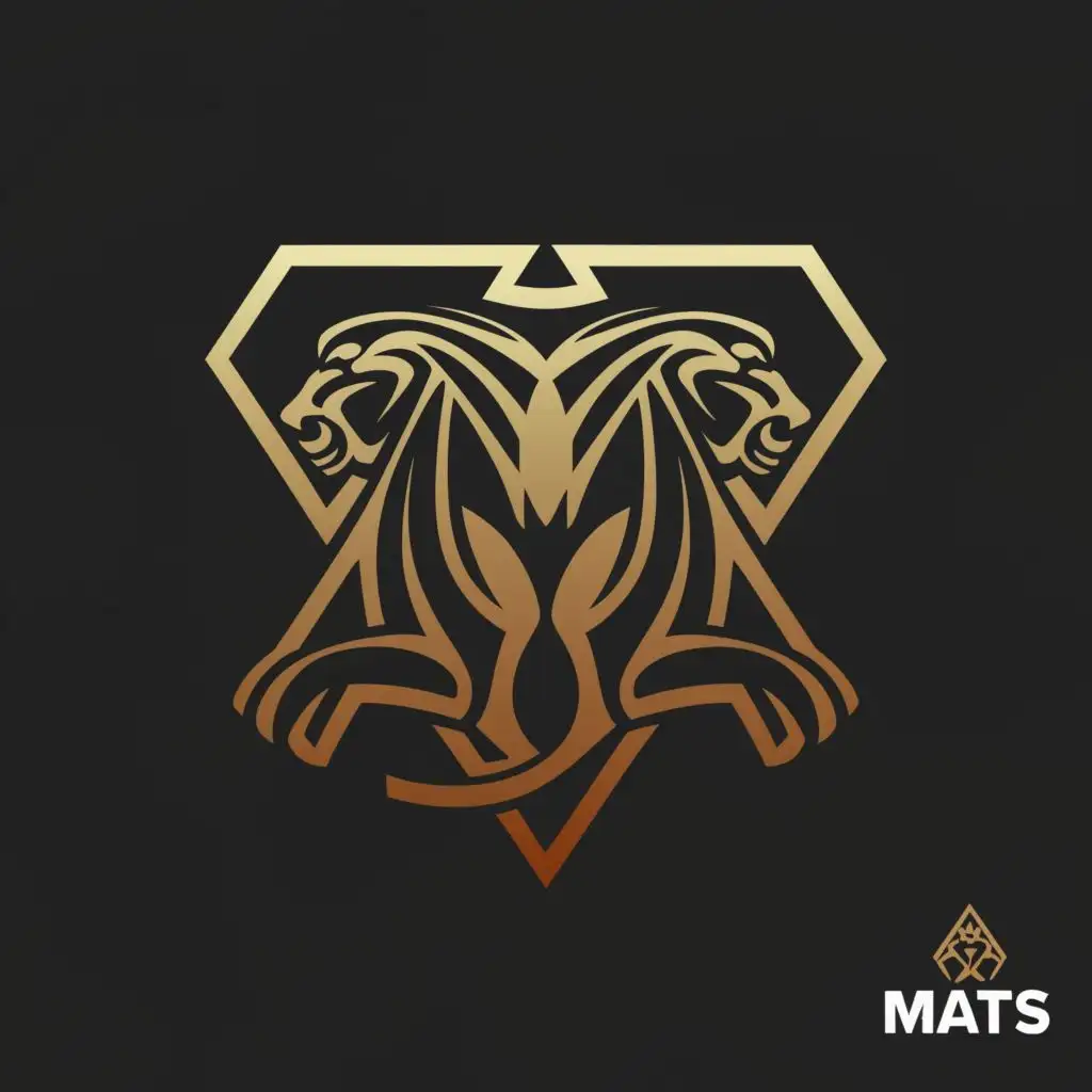 a logo design,with the text "MATS", main symbol:Gorilla and Wolf artemis diamond,complex,clear background