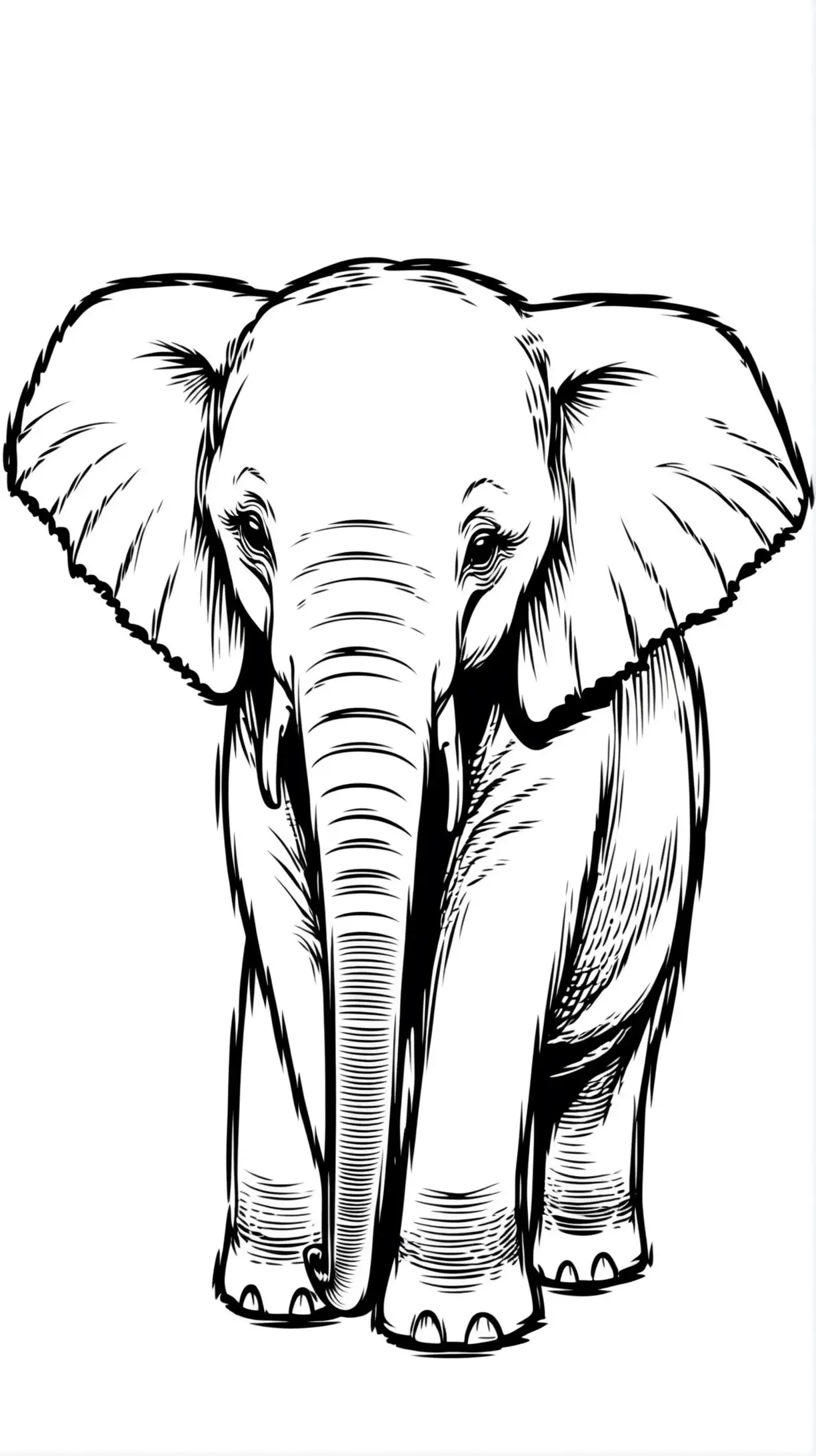 Minimalist White Elephant Coloring Page