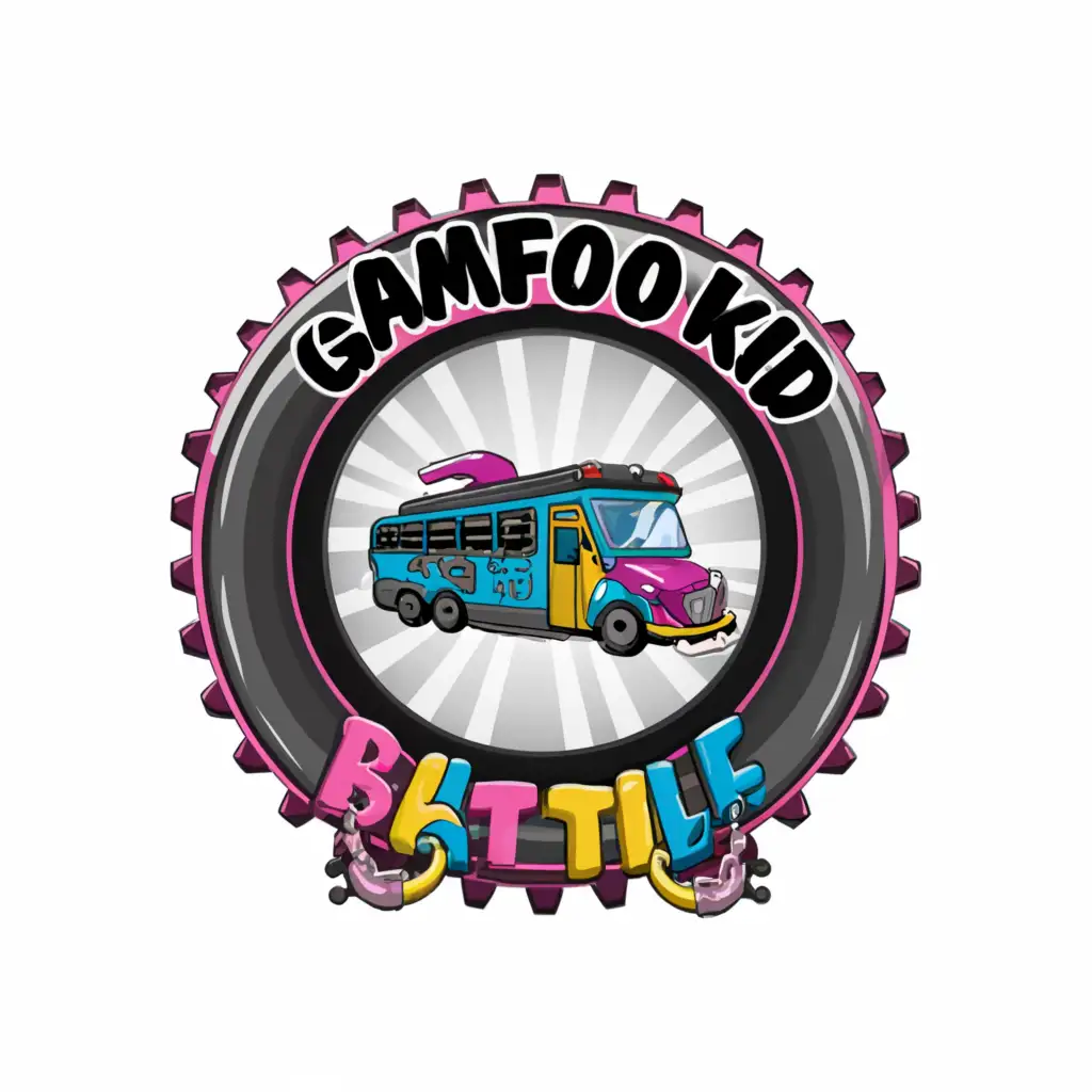 a logo design,with the text "GamFoolkid", main symbol:Cars and Fortnite,Moderate,clear background