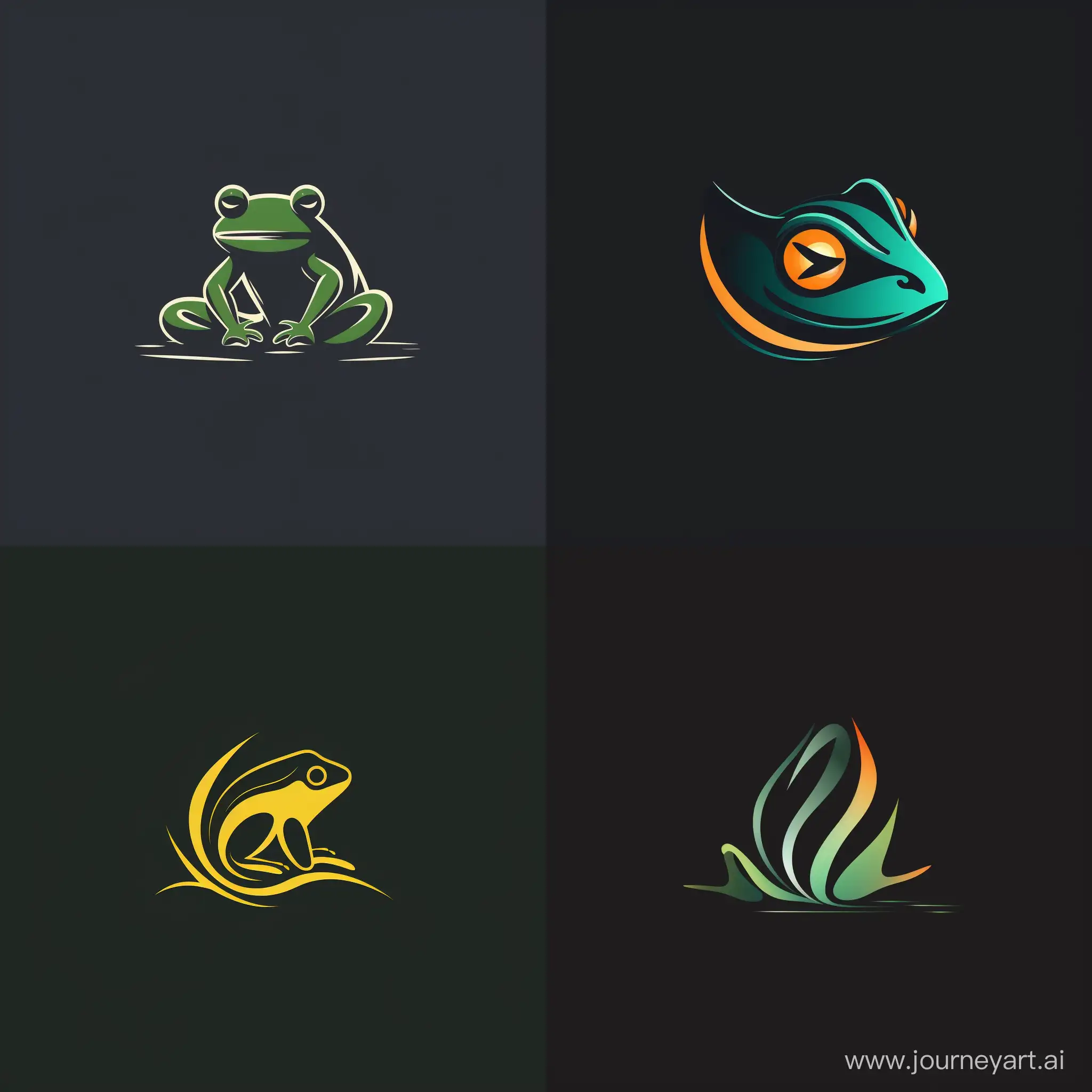 frog in minimalistic vector logo style