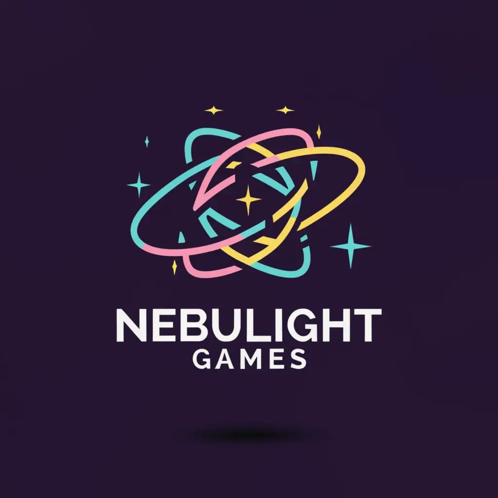 a logo design,with the text "NKN Nebulight Games
", main symbol:Galaxy and light,Minimalistic,be used in Entertainment industry,clear background
