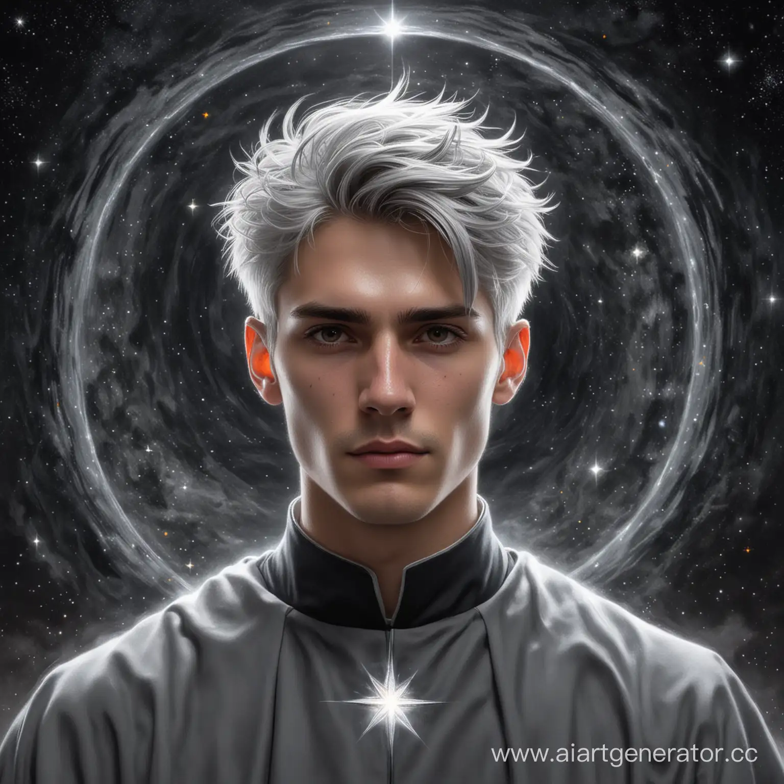 Cosmic-Portrait-of-a-Man-with-Marble-Skin-and-Silver-Hair