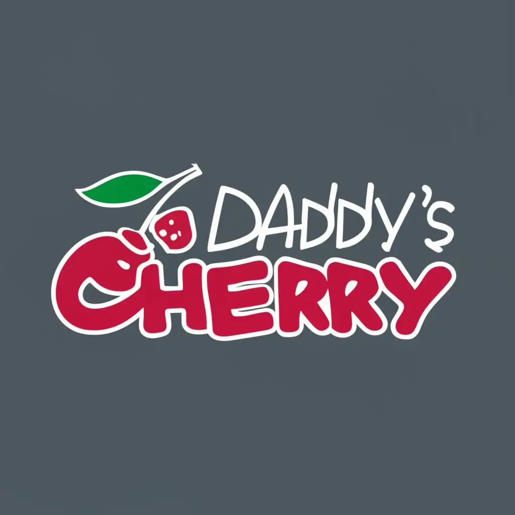 logo, Daddy's cherry, with the text "Daddy's cherry", typography