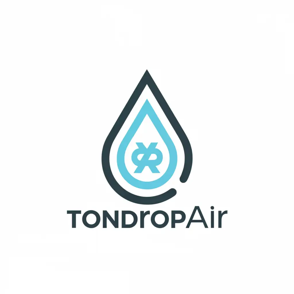 a logo design,with the text "@TonDropAir", main symbol:A drop of rain,Minimalistic,be used in Finance industry,clear background