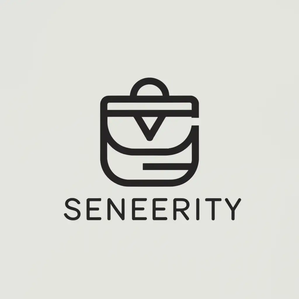 a logo design,with the text "Senerity", main symbol:Ladies purse,Minimalistic,be used in Sports Fitness industry,clear background