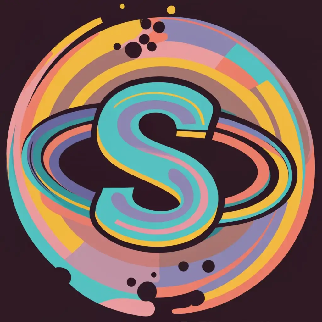 logo, S surrounded by Saturn's ring, pastel color palette, with the text "Saturnyss", typography, be used in Internet industry, use cooler colors