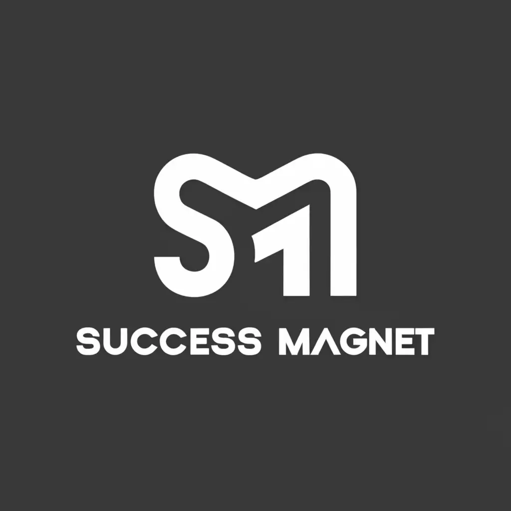 a logo design,with the text 'success magnet', main symbol:SM,Moderate,be used in Internet industry,clear background blue color