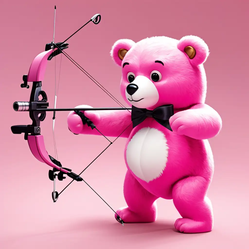 pink bear shooting bow video valentine

