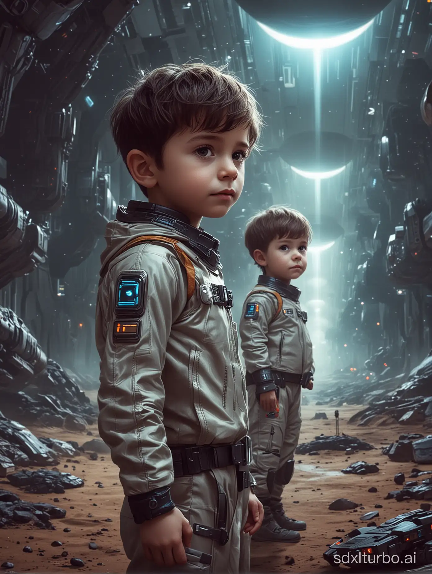 Young-Boys-Exploring-Futuristic-Space-Station