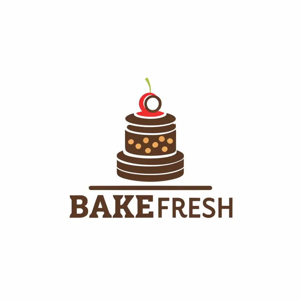 a logo design,with the text "Bake Fresh", main symbol:Cake or Pastry,Moderate,be used in Restaurant industry,clear background